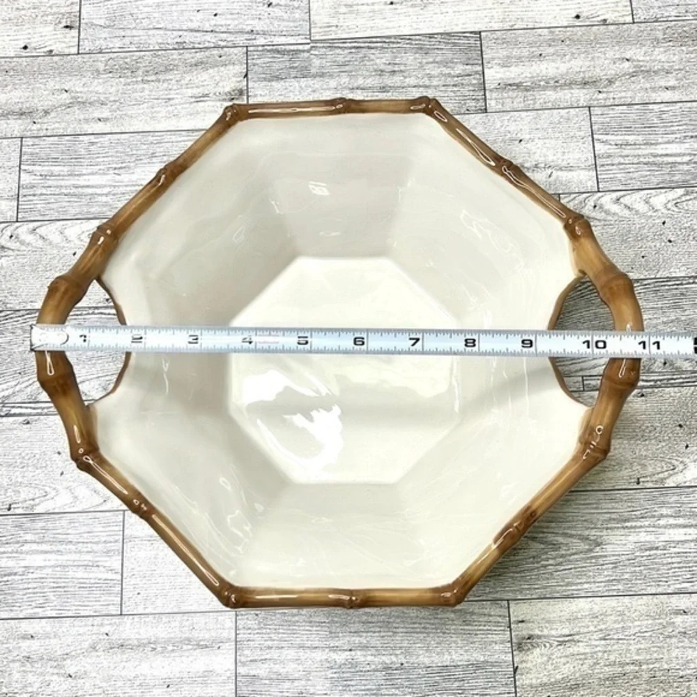 Pier 1 Imports Cabana Ceramic Bamboo Bowl